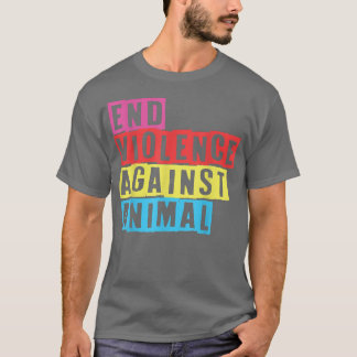 Camiseta Fim da violência contra o Anim Vegetariano Animal