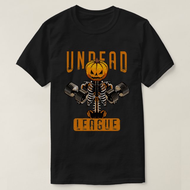 Camiseta Fim de Halloween Pumpkin do Halloween do Workout d (Frente do Design)