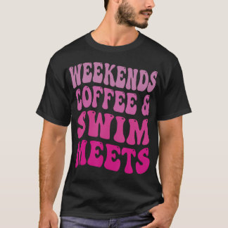 Camiseta Fim De Semana Café E Natação Encontram Sobremesa D