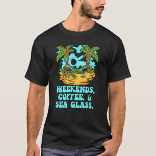 Camiseta Fim de semana Café e Vidro Marítimo Vidro de Praia