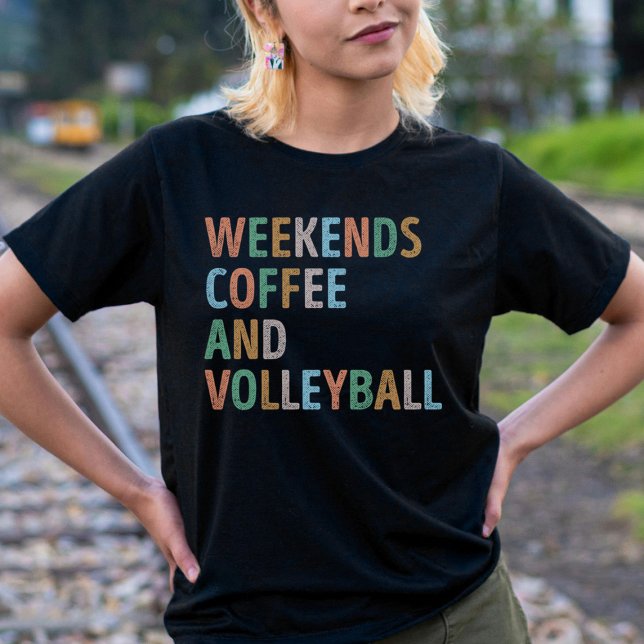 Camiseta Fim de semana Café e Voleibol Mãe (Criador carregado)