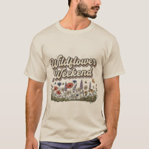 Camiseta Fim de Semana das Flores Silvestres Floral Retro