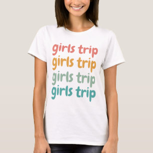 Camiseta Fim de Semana das Raparigas de Retrô Bonito de Via