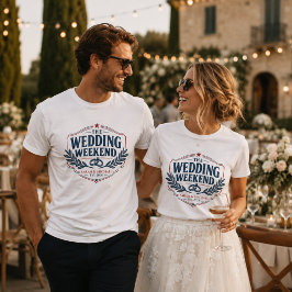 Camiseta Fim de Semana de Casamento Personalizado Vintage A
