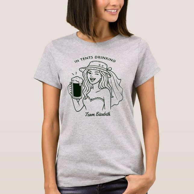 Camiseta Fim de Semana de Despedida de Solteira Bebendo em  (Frente)