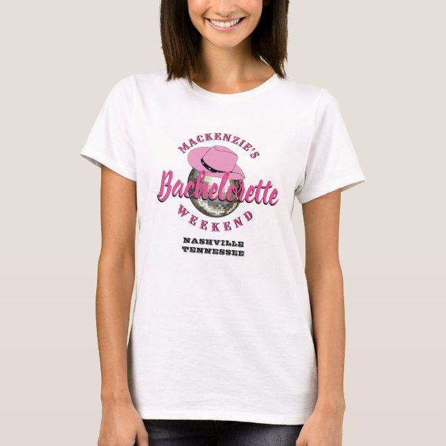 Camiseta Fim de semana de despedida de solteira Disco Cowgi (Frente)
