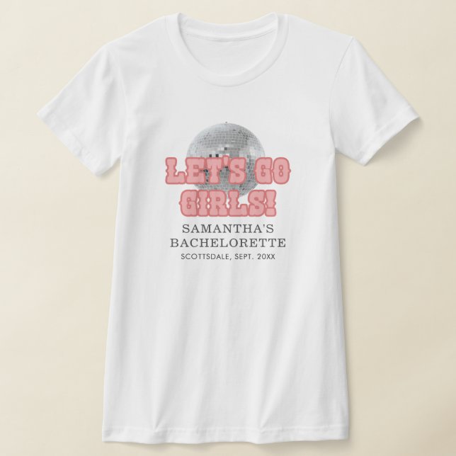 Camiseta Fim de Semana de Despedida de Solteira Disco Rosa  (Postura )