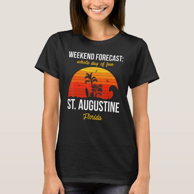 Camiseta Fim de Semana de Férias da Praia da rua Augustine  (Frente)
