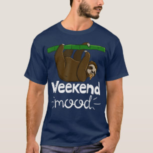Camiseta Fim De Semana Engraçado Cabeça Sonolenta Preguiços