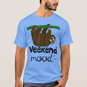 Camiseta Fim De Semana Engraçado Cabeça Sonolenta Preguiços