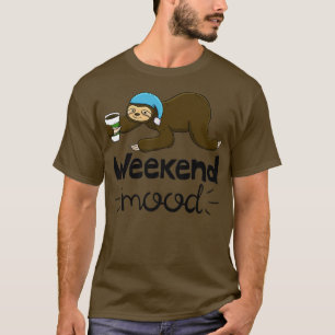 Camiseta Fim De Semana Engraçado Cabeça Sonolenta Preguiços