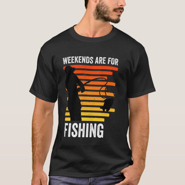 Camiseta Fim De Semana Para A Pesca Previsão No Fim De Sema (Frente)