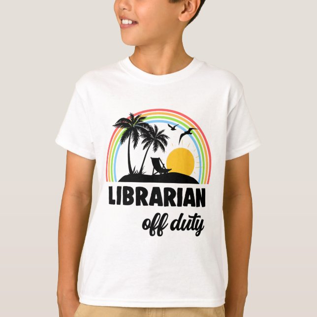 Camiseta Fim Do Ano Escolar Do Arco-Íris De Fora De Serviço (Frente)