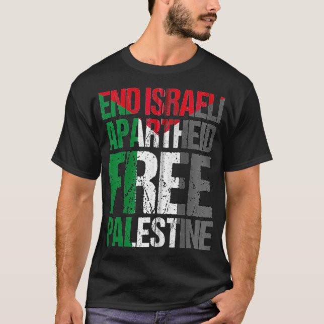 Camiseta Fim do Apartheid Israelense Libertando Palestina G (Frente)