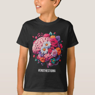 Camiseta Fim Do Estigma - Cérebro Floral - Alarme Da Saúde