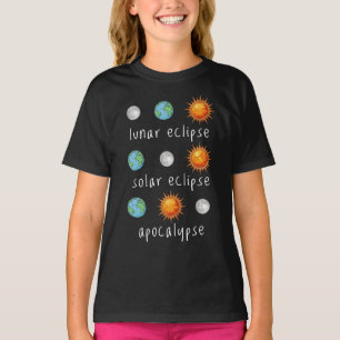 Camiseta Fim do Mundo Divertido Eclipse Lunar Solar