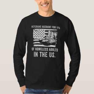 Camiseta Fim dos sem-abrigo veteranos Vet American Flag Hom