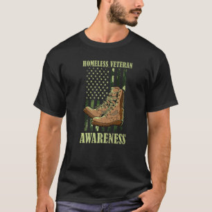 Camiseta Fim dos sem-abrigo veteranos Vet American Flag Hom