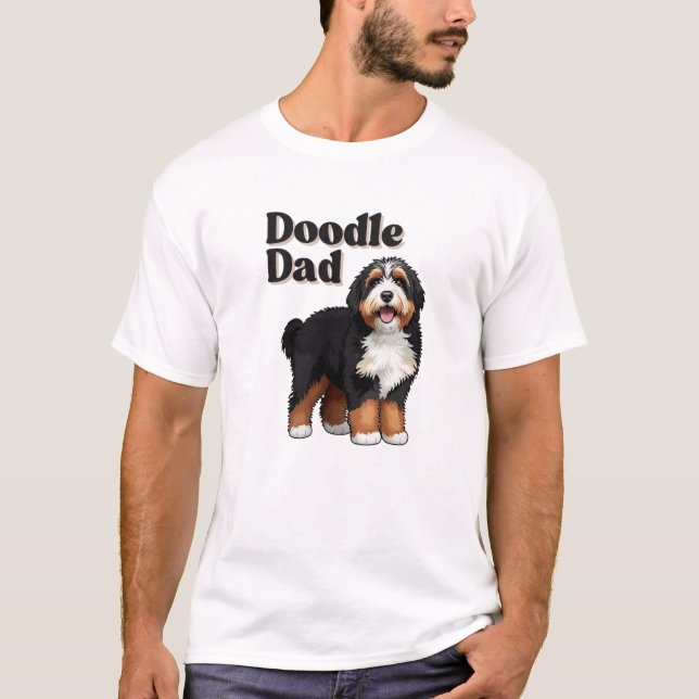 Camiseta Fim. Pai de Bernedoodle. Nunca. T-Shirt masculina (Frente)