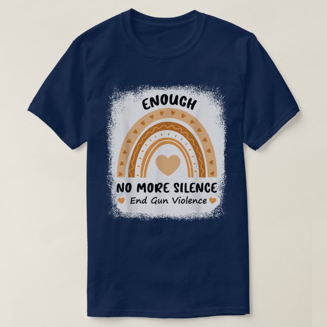 Camiseta Fim suficiente da violência contra as armas, sem V (Frente do Design)