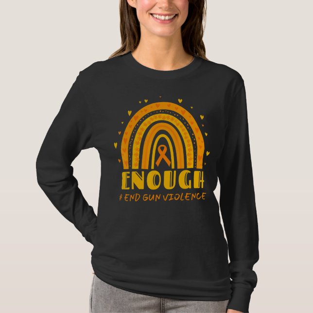 Camiseta Fim suficiente da violência contra as armas, sem V (Frente)