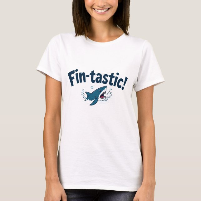 Camiseta Fin-Tastic! Diversão para amantes de tubarões (Frente)
