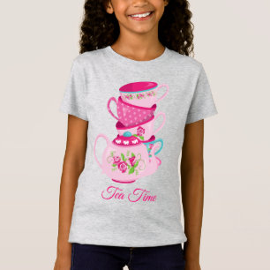 Camiseta fina das meninas para o chá