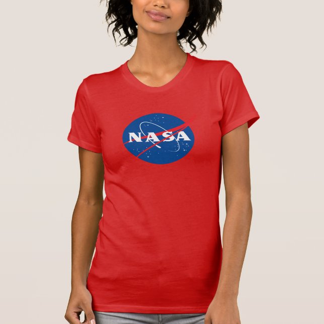 Camiseta fina de mulheres da NASA (Comet Red) (Frente)