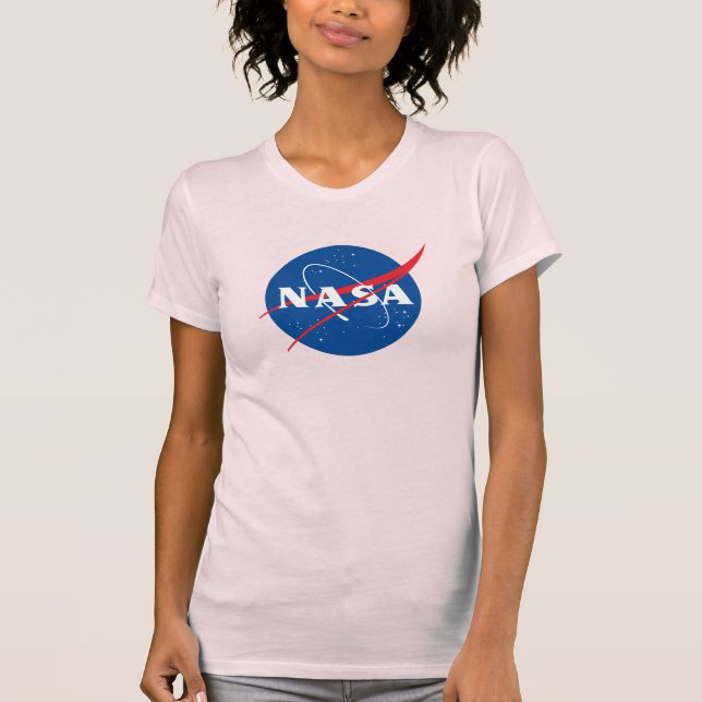 Camiseta fina de mulheres da NASA (Horizon Pink) (Frente)