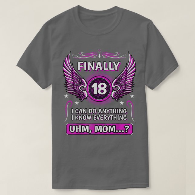 Camiseta Finalmente 18 uhm Mãe 18 (Frente do Design)