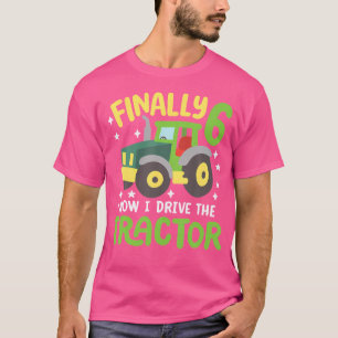 Camiseta Finalmente com 6 Anos de Idade Dirige Trator Menin