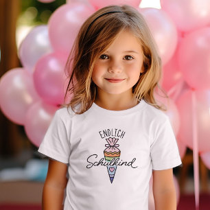 Camiseta Finalmente criança na escola sacola escolar 1ª cla