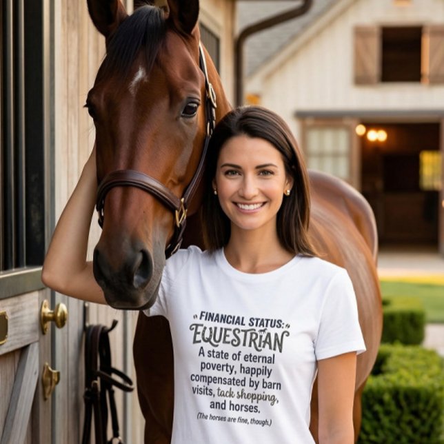 Camiseta Financial status Equestrian funny rider humor  (Criador carregado)