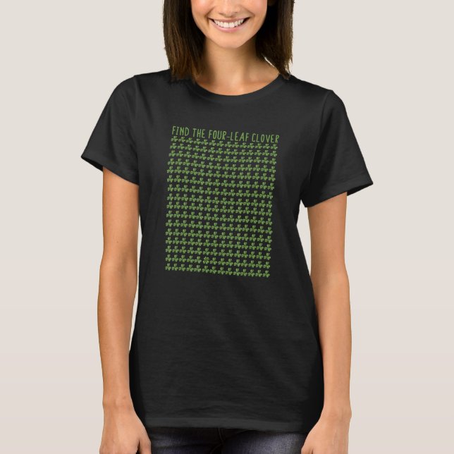 Camiseta Find The Four-Leaf Clover Puzzle St Patricks Day S (Frente)