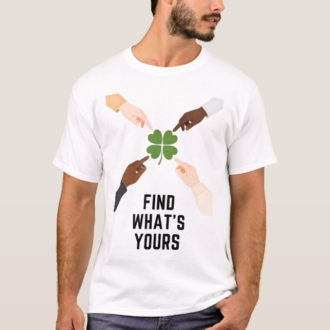 Camiseta Find Whats Yours Minimal Lucky Clover Mens T Shirt (Frente)