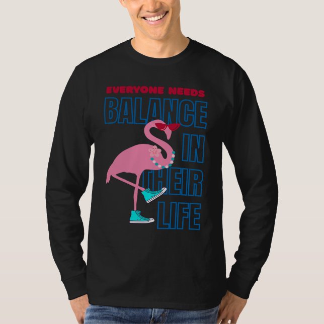Camiseta Finding Flamingo balance  Positive Affirmation (Frente)