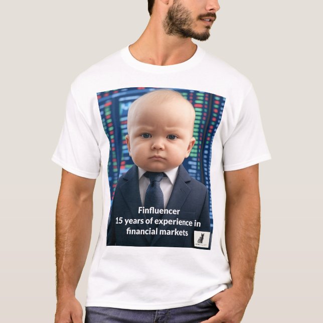 Camiseta Finfluencer Baby - 15 anos de sabedoria financeira (Frente)