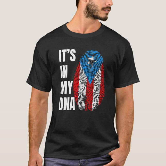 Camiseta Fingerprint DNA Biometry Boricua Flag Puerto Rico (Frente)