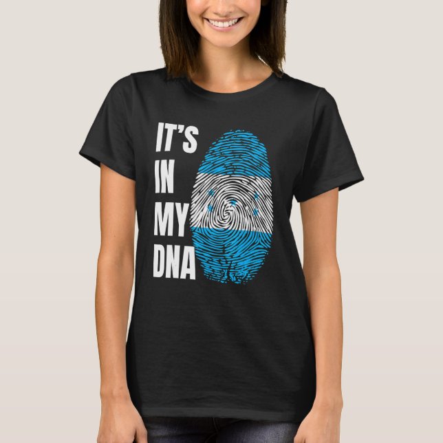 Camiseta Fingerprint DNA Biometry Flag Honduras (Frente)