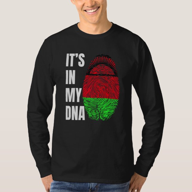 Camiseta Fingerprint DNA Biometry Flag Malawi   (Frente)