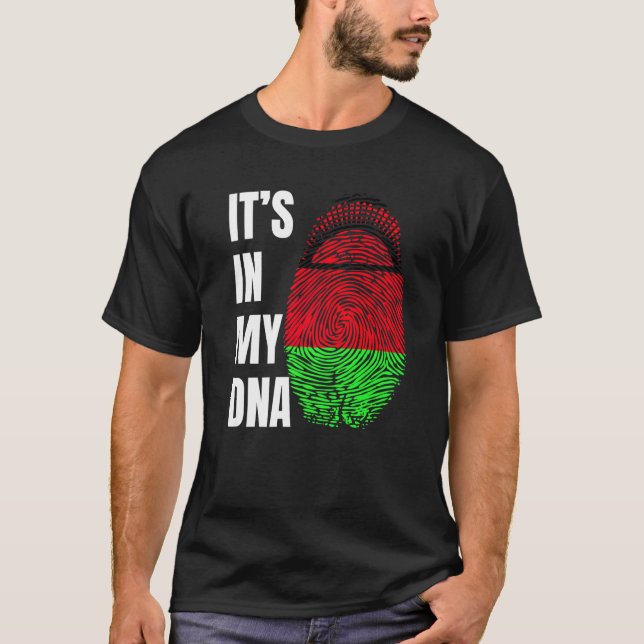 Camiseta Fingerprint DNA Biometry Flag Malawi   (Frente)