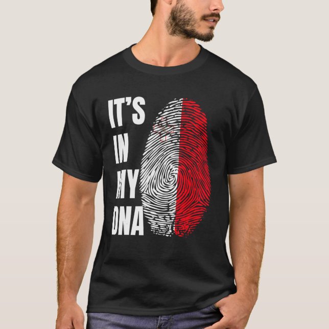 Camiseta Fingerprint DNA Biometry Flag Malta (Frente)