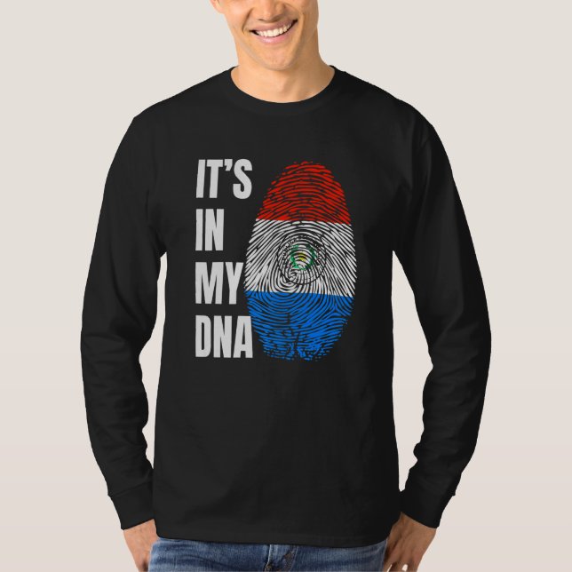 Camiseta Fingerprint DNA Biometry Flag Paraguay   (Frente)
