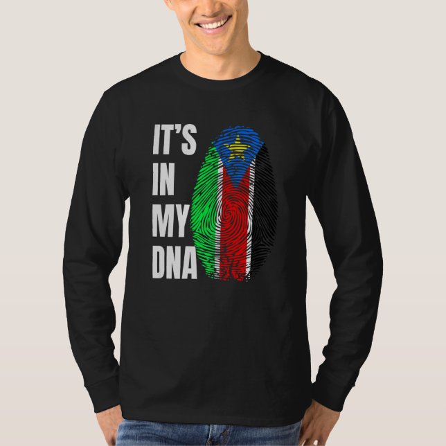 Camiseta Fingerprint DNA Biometry Flag South Sudan   (Frente)