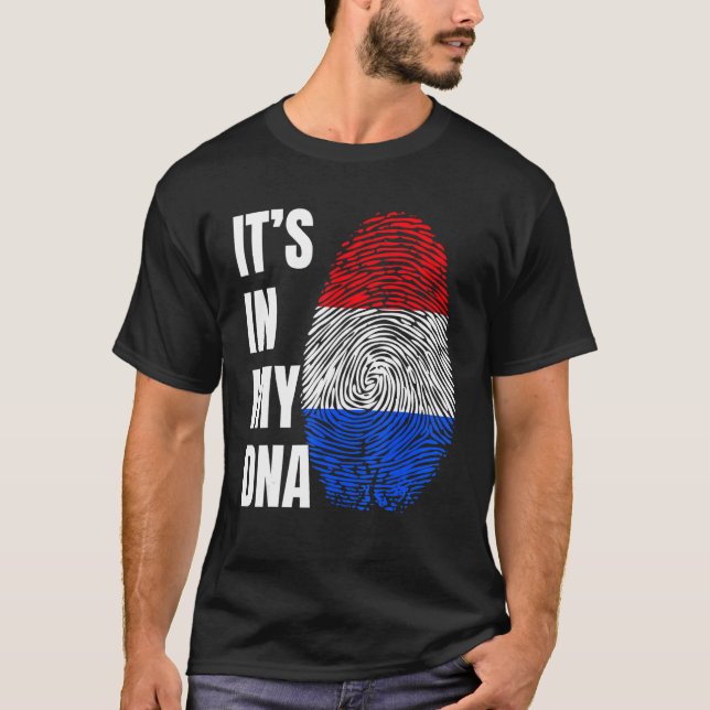 Camiseta Fingerprint DNA Biometry Holland Flag Netherlands (Frente)