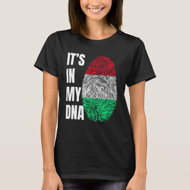 Camiseta Fingerprint DNA Biometry Hungarian Flag (Frente)