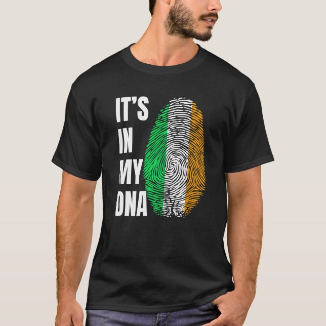 Camiseta Fingerprint DNA Biometry Irish Flag Ireland   (Frente)