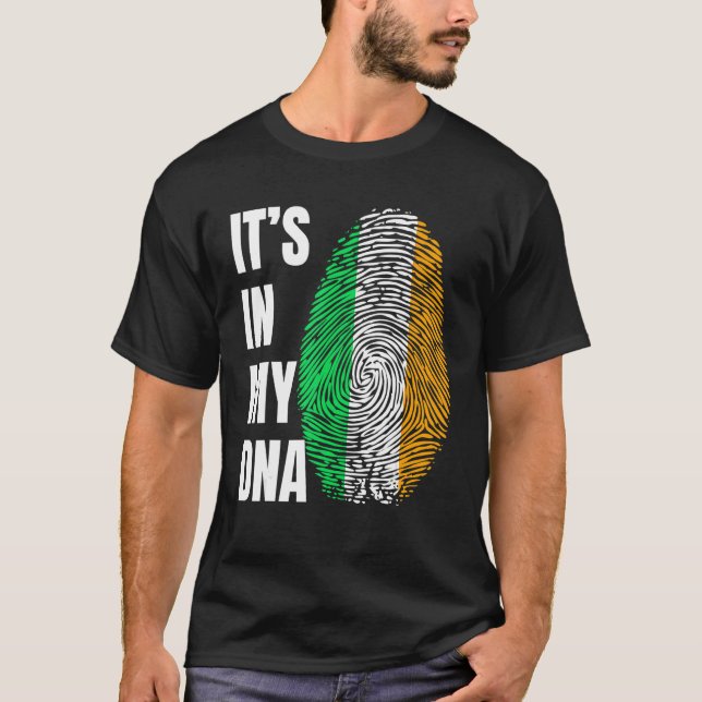 Camiseta Fingerprint DNA Biometry Irish Flag Ireland (Frente)