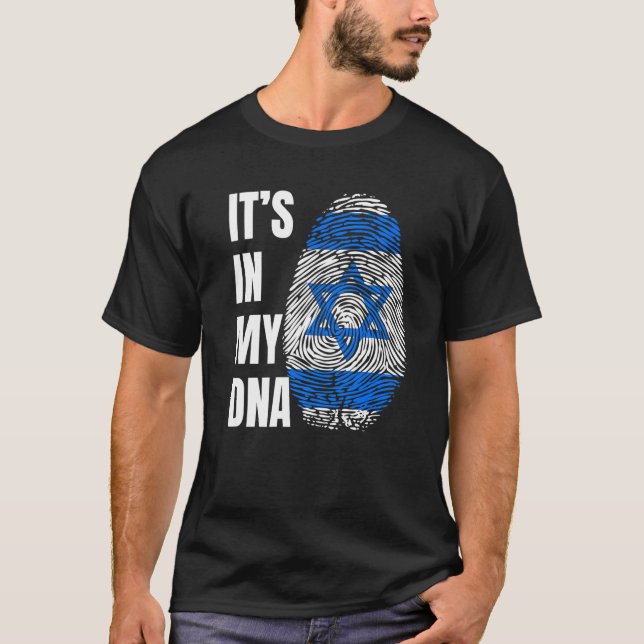 Camiseta Fingerprint DNA Biometry Israel Flag (Frente)