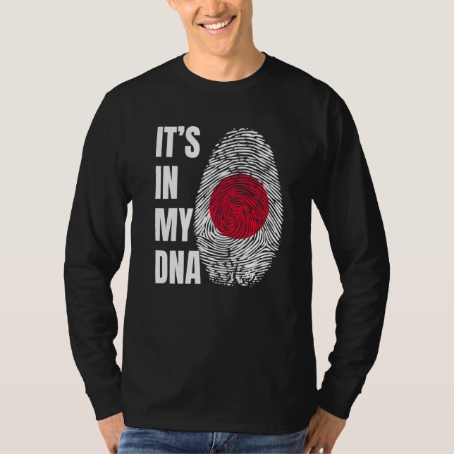Camiseta Fingerprint DNA Biometry Japanese Flag Japan (Frente)